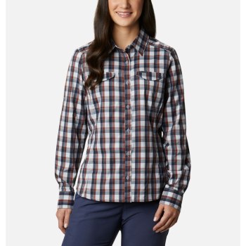 Columbia Silver Ridge Lite Plaid Long Sleeve, Camisa Grises Para Mujer | 467038-CAL